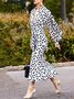 Robes Pois Polka Printemps / Automne Élégant Naturel Quotidien Coupe Régulière Long Manches Longues Ligne X pour Femmes