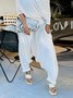 Pantalons Décontracté Plain Toutes Les Saisons Naturel Quotidien Ample Jersey Bande Élastique Long pour Femmes