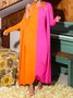 Kimono Femmes Bloc de Couleur Printemps / Automne Élégant Jersey Manches Longues Long Droit Régulier Élasticité moyenne