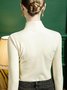 T-shirts Femmes Plain Printemps / Automne Urbain Polyester Nœud Devant Manches Longues Régulier Ligne T Régulier