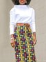 Blouses Plain Printemps / Automne Élégant Col Montant Quotidien Coupe Régulière en Mélangé de Coton Régulier Droit pour Femmes