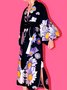Robes Femmes Floral Printemps / Automne Élégant Polyester Aucune élasticité Quotidien Coupe Régulière Ligne X Régulier