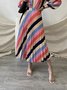 Jupe Rayé Printemps Élégant Polyester Naturel Aucune élasticité Quotidien Coupe Régulière Plissé pour Femmes