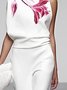 Chemises Floral Été Urbain Polyester Léger Aucune élasticité Quotidien Coupe Régulière Sans Manches pour Femmes