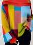 Tops Géométrique Printemps Urbain Polyester Ample Faire la navette à Épaules Dénudées Régulier Droit pour Femmes