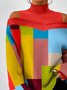Tops Géométrique Printemps Urbain Polyester Ample Faire la navette à Épaules Dénudées Régulier Droit pour Femmes