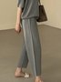 Pantalons Femmes Plain Toutes Les Saisons Simple Polyester Quotidien Coupe Régulière Pantalon à la cheville Régulier Élasticité moyenne