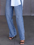 Jeans Plain Toutes Les Saisons Urbain Naturel Léger Micro-élasticité Quotidien Pantalon droit Long pour Femmes