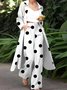 Mode Pantalons Femmes Pois Polka Été Urbain Polyester Naturel Coupe Régulière Pantalon droit Droit ultra Léger
