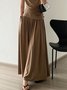 Jupes Femmes Plain Printemps / Automne Urbain Polyester Taille Haute Micro-élasticité Coupe Régulière Faire la navette Trapèze