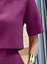 Chemises Plain Été Urbain Polyester Léger Quotidien Manches Courtes Écourté Droit pour Femmes