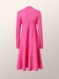 Robes Femmes Plain Printemps Élégant Acrylique Poids lourd Micro-Élasticité Quotidien Mi-longue A-ligne