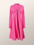 Robes Femmes Plain Printemps Élégant Acrylique Poids lourd Micro-Élasticité Quotidien Mi-longue A-ligne