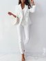 Mode Pantalons Plain Toutes Les Saisons Urbain Taille Haute Aucune élasticité Quotidien Pantalon à la cheville Pantalon coupe slim Droit pour Femmes