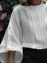 Chemises Plain Printemps / Automne Urbain Polyester Léger Quotidien Manches trois quarts Régulier l'Encolure Bateau pour Femmes