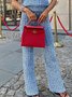Pantalons Plain Printemps / Automne Urbain Micro-élasticité Quotidien Coupe Régulière Taille Moyenne Pantalon droit Régulier pour Femmes