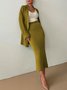 Cardigans Femmes Plain Printemps / Automne Urbain Tricoté Aucune élasticité Quotidien Ample Régulier Droit