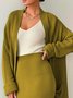 Cardigans Femmes Plain Printemps / Automne Urbain Tricoté Aucune élasticité Quotidien Ample Régulier Droit