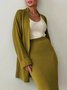 Cardigans Femmes Plain Printemps / Automne Urbain Tricoté Aucune élasticité Quotidien Ample Régulier Droit