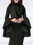 Robes Femmes Plain Printemps / Automne Élégant Micro-élasticité Quotidien Taille Moyenne Manches Longues Collant Régulier