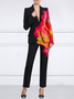 Mode Pantalons Femmes Abstrait Printemps / Automne Urbain Polyester Taille Haute Aucune élasticité Faire la navette Pantalon droit Droit