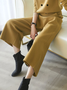 Pantalons Femmes Plain Printemps / Automne Urbain Polyester Naturel Poids lourd Quotidien Pantalon à la cheville Droit