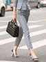 Mode Pantalons Toutes Les Saisons Élégant Aléatoire Imprimé Polyester Coupe Régulière Taille Moyenne Pantalon à la cheville Pantalon coupe slim Droit pour Femmes
