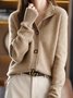 Cardigans Plain Printemps / Automne Urbain Acrylique Aucune élasticité Quotidien Ample Manches Longues Demi col roulé pour Femmes