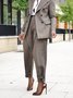Mode Pantalons Printemps / Automne Plaid Urbain Polyester Poids lourd Quotidien Coupe Régulière Long Pantalon à bandes à la cheville pour Femmes