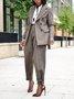 Mode Pantalons Printemps / Automne Plaid Urbain Polyester Poids lourd Quotidien Coupe Régulière Long Pantalon à bandes à la cheville pour Femmes