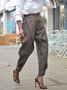Mode Pantalons Printemps / Automne Plaid Urbain Polyester Poids lourd Quotidien Coupe Régulière Long Pantalon à bandes à la cheville pour Femmes