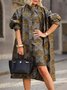 Robes Géométrique Printemps / Automne Urbain Polyester Taille Haute Coupe Régulière Court Col Rond Ligne X pour Femmes