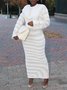 Robes Pulls Femmes Plain Automne Urbain Naturel Aucune élasticité Manches Longues Col Rond Régulier Non