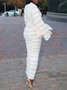 Robes Pulls Femmes Plain Automne Urbain Naturel Aucune élasticité Manches Longues Col Rond Régulier Non