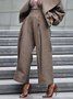 Mode Pantalons Femmes Printemps / Automne Urbain Chevrons Micro-élasticité Ample Bloomers Long O-Ligne Régulier