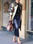 Jeans Plain Printemps / Automne Urbain Aucune élasticité Quotidien Pantalon à la cheville Toile de Jean Droit Régulier pour Femmes