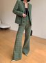 Pantalon à taille haute élégant en tweed à carreaux pour femmes