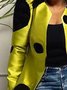 Manteaux de Tranchée Femmes Pois Polka Printemps / Automne Élégant Polyester Manches Longues Col Rond Mi-long Droit Régulier