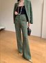 Pantalon à taille haute élégant en tweed à carreaux pour femmes