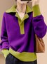 Pulls Femmes Bloc de Couleur Printemps / Automne Urbain Acrylique Naturel Aucune élasticité Quotidien Ample Manches Longues