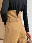 Mode Pantalons Plain Printemps / Automne Urbain Polyester Zip Ceinture Taille Haute Coupe Régulière Droit pour Femmes