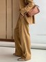 Mode Pantalons Plain Printemps / Automne Urbain Polyester Zip Ceinture Taille Haute Coupe Régulière Droit pour Femmes