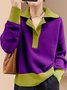 Pulls Femmes Bloc de Couleur Printemps / Automne Urbain Acrylique Naturel Aucune élasticité Quotidien Ample Manches Longues
