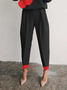 Pantalon long urbain à coupe régulière et à blocs de couleurs pour femmes