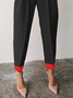 Pantalon long urbain à coupe régulière et à blocs de couleurs pour femmes