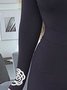 T-shirts Floral Printemps / Automne Urbain Polyester Aucune élasticité Serré Régulier Ligne T Régulier pour Femmes