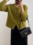 Cardigans Plain Printemps / Automne Urbain Naturel Aucune élasticité Quotidien Coupe Régulière Manches Longues Régulier pour Femmes