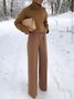 Mode Pantalons Femmes Plain Printemps / Automne Urbain Polyester Coupe Régulière Faire la navette Pantalon droit Droit Régulier