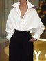 Blouses Femmes Plain Printemps / Automne Urbain Aucune élasticité Quotidien Manches Longues Régulier Régulier Col de Chemise