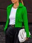 Cardigans Femmes Plain Printemps / Automne Urbain Tricoté Aucune élasticité Quotidien Régulier Droit Régulier